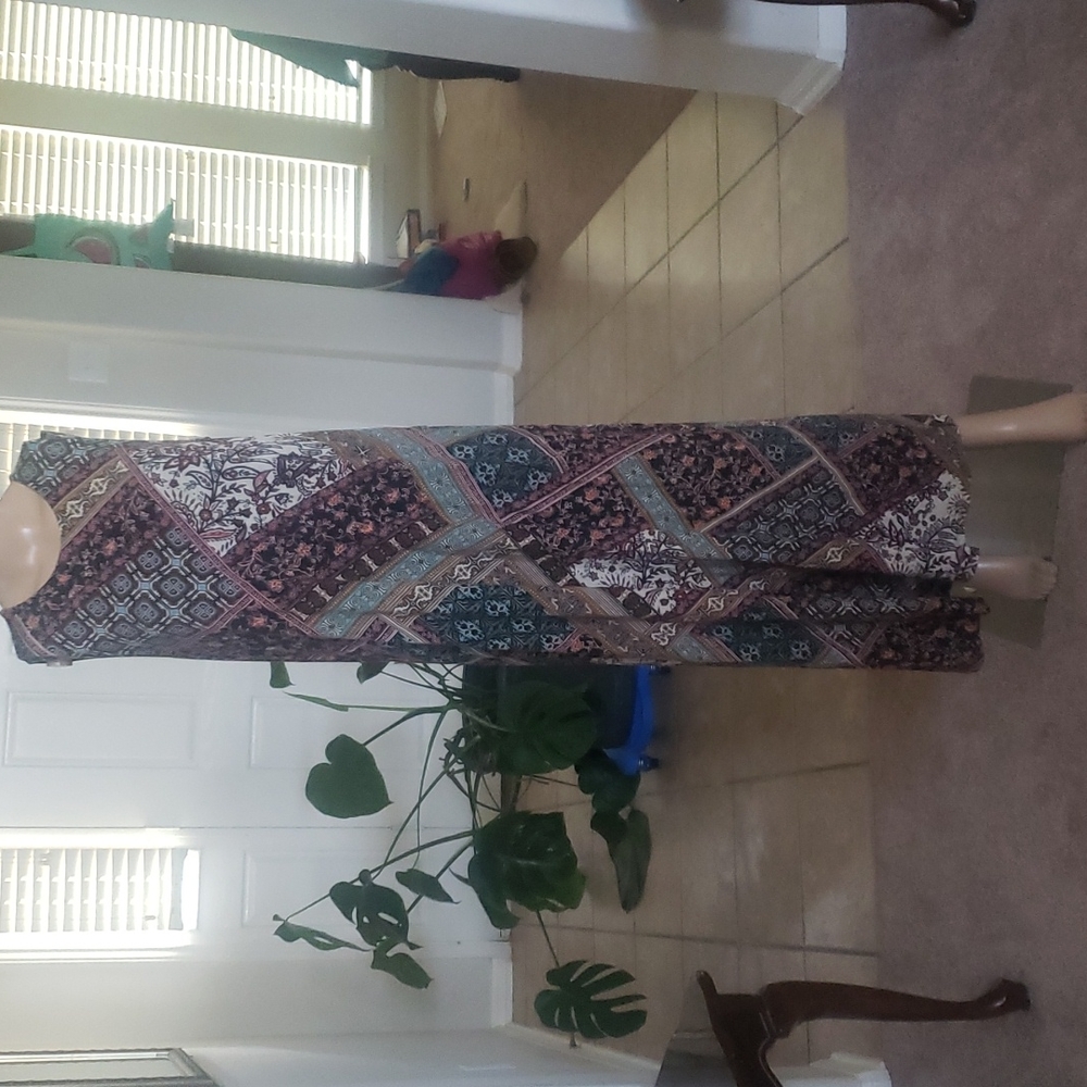 J. Jill M boho floral pattern soft stretchy sleeveless maxi